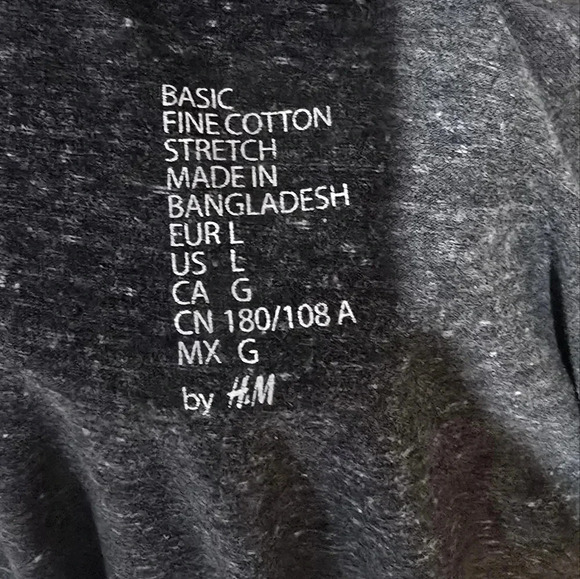 Mens Large Grey H&M T-Shirt - Picture 6 of 8